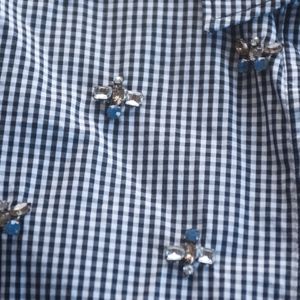 Talbots black gingham button down shirt size medium main image 1